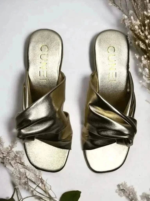Womens Wrapped in Gold Wedges